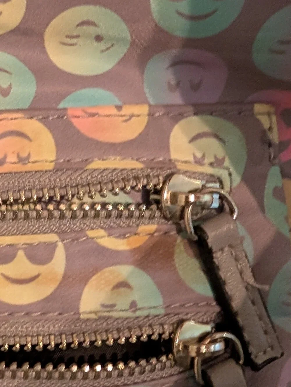 Emoji Print Gray Mini Backpack - Women Or Tween Bags